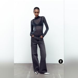 GUESS LOS ANGELES SHINY SEMI-SHEER T-SHIRT SMALL SIZE